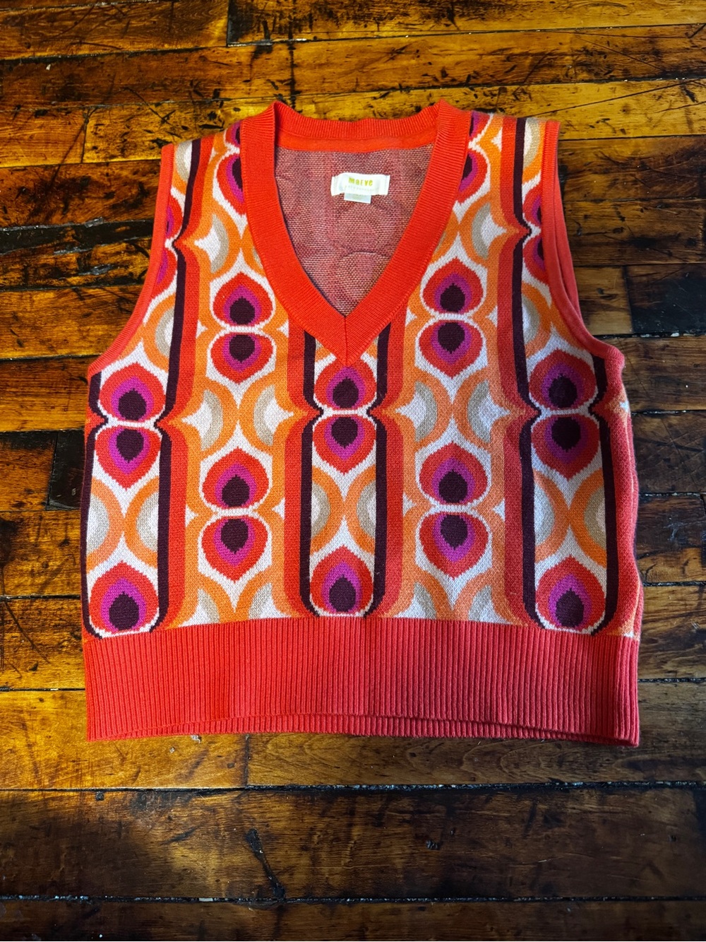 Maeve Vera Retro Geometric Sweater Vest S